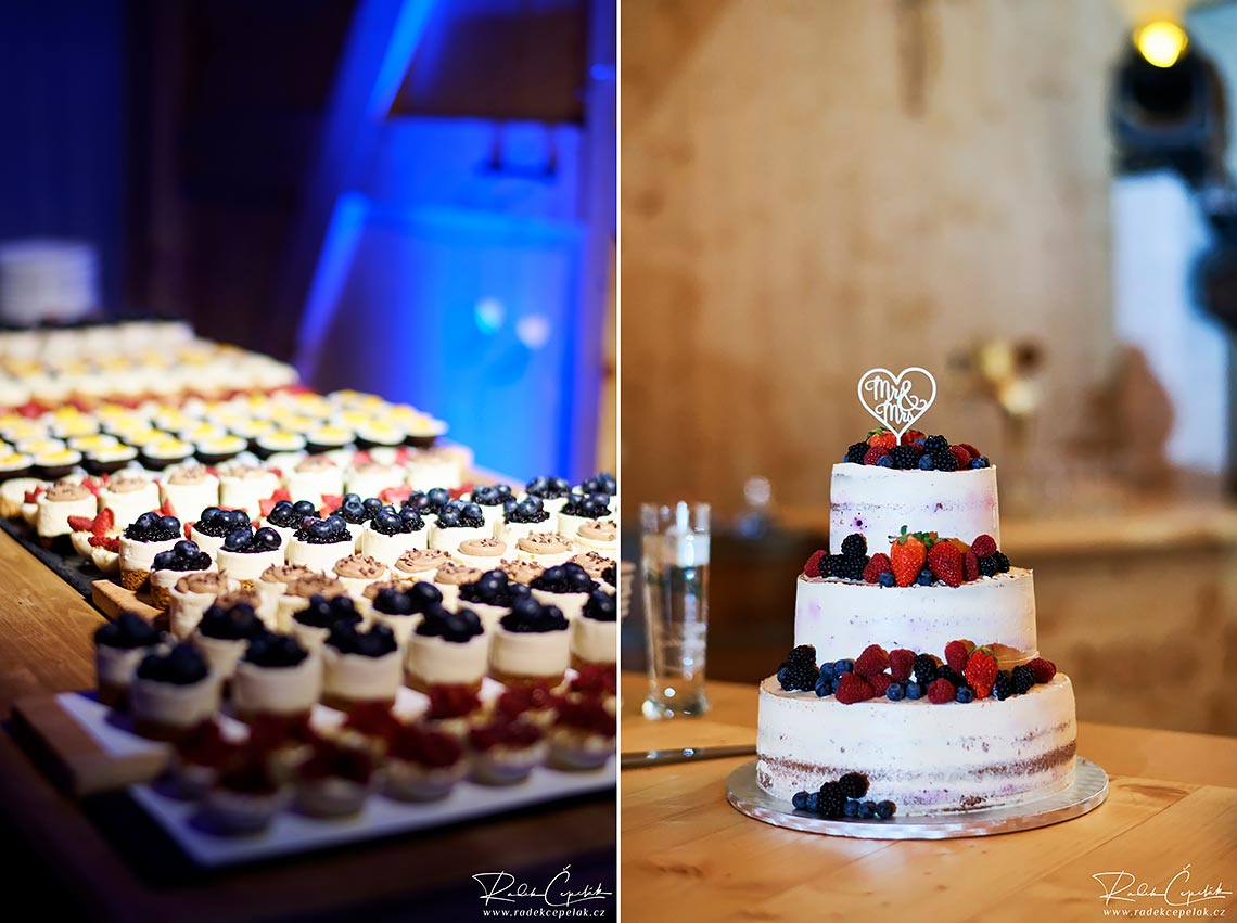 wedding cake with forest fruits