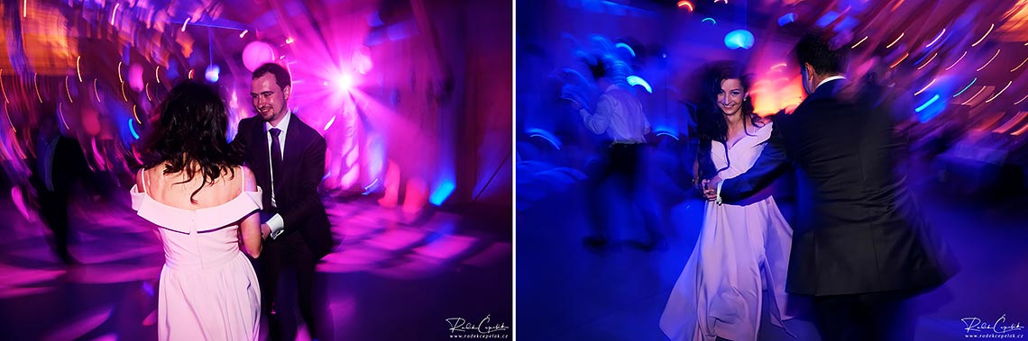 crazy spin on dance floor of bride