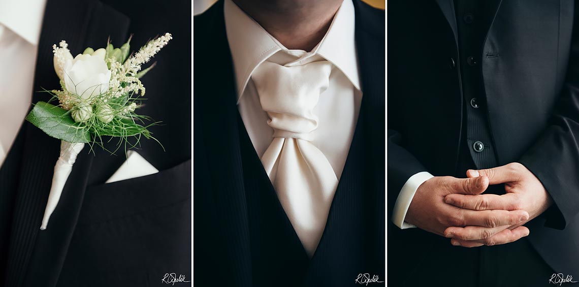 details of groom clothing