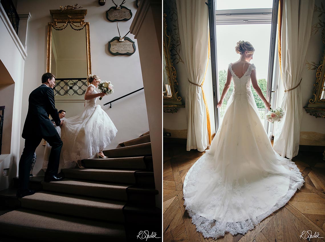 wedding potography of bride and groom inside of hotel Chateau Mcely in Czech republic