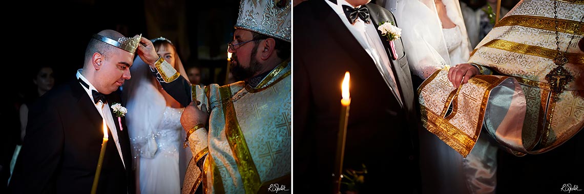 orthodox wedding ceremony in the Church of the Archangel Michael at Petrin in Prague