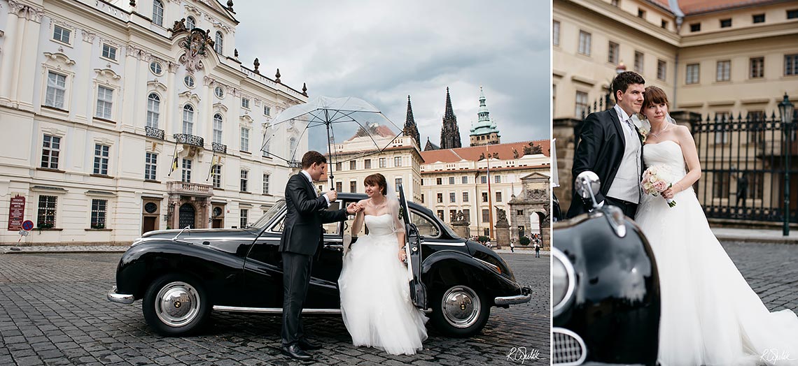 wedding photography in Prague with Charles bridge on background