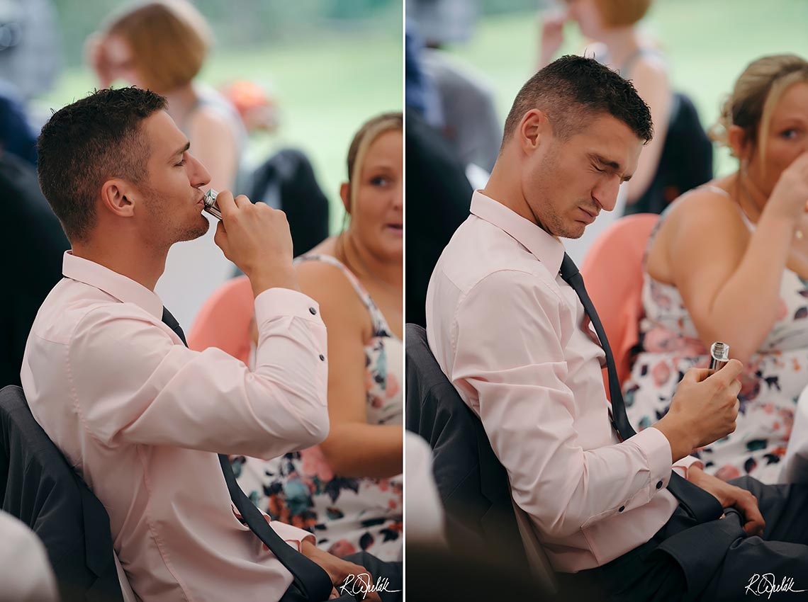 funny photo of guest at wedding 