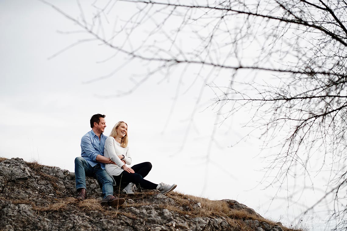 smiling couple engagement photography