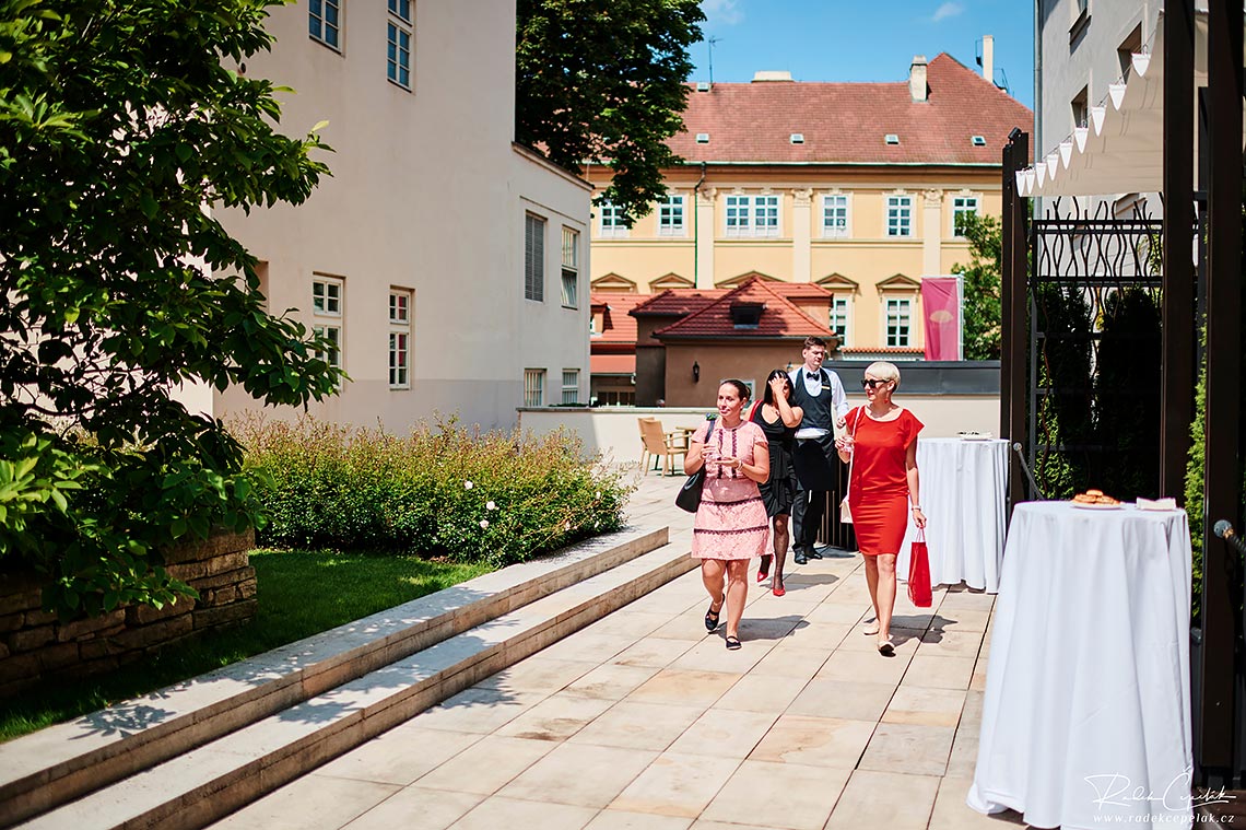 wedding guests entering ceremony place