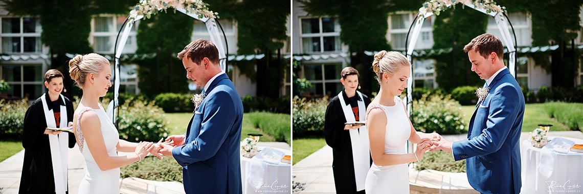 religious outside wedding ceremony in Prague