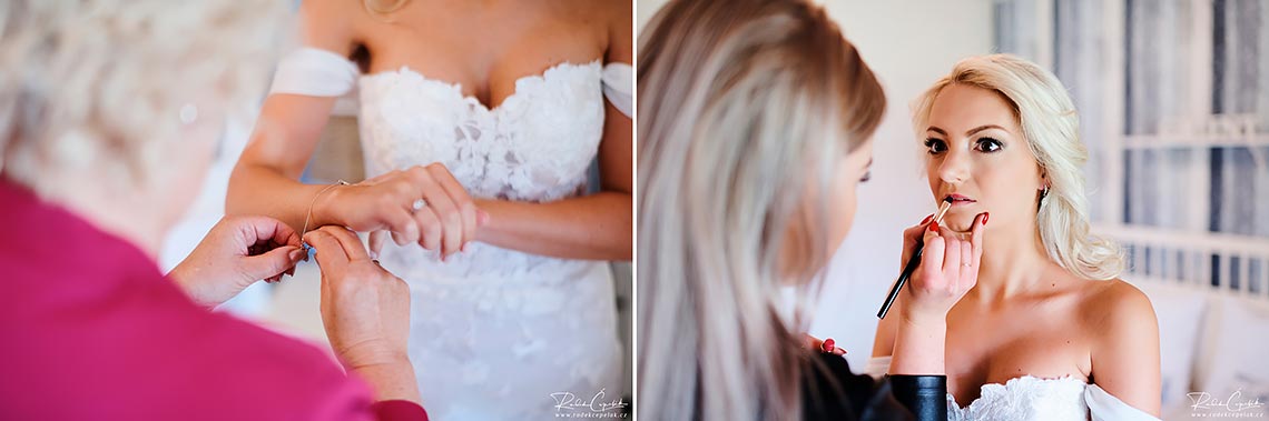 bridal final touch before wedding ceremony