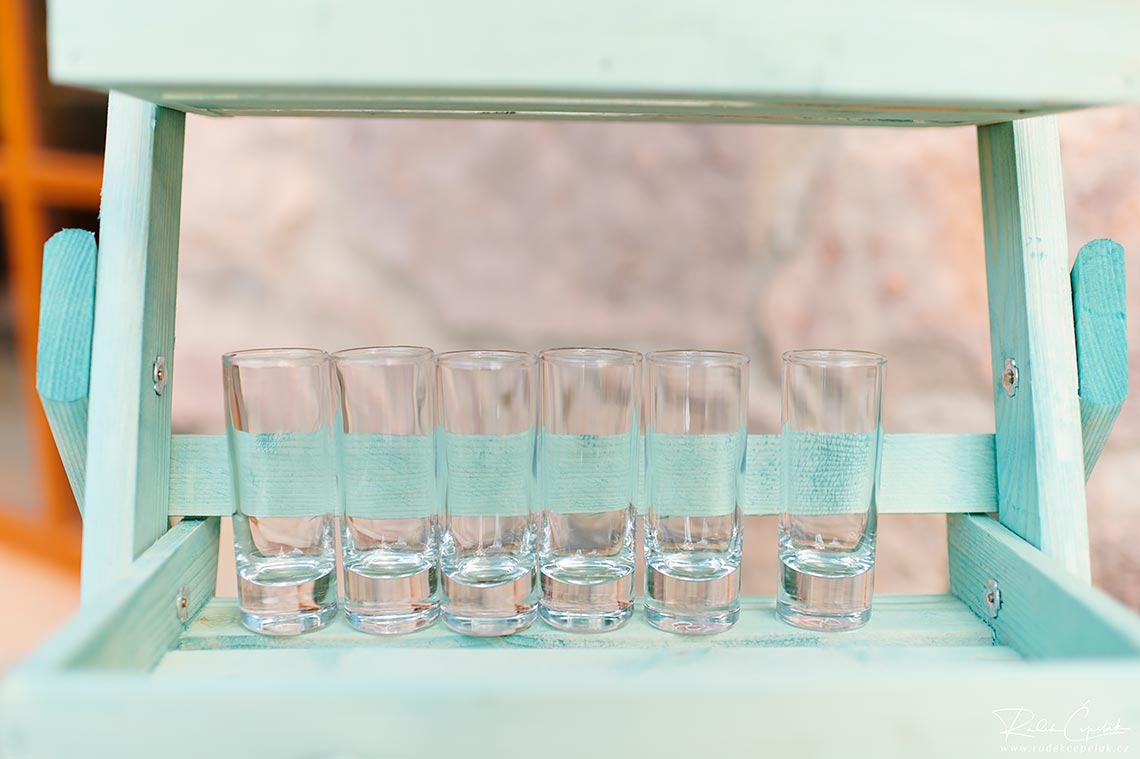shot glasses prepared at gentleman bar