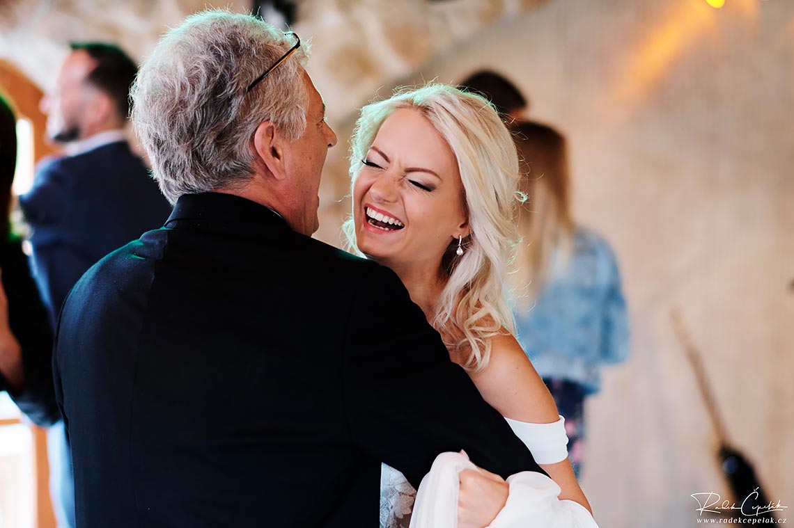 Wedding guest makes bride smiles