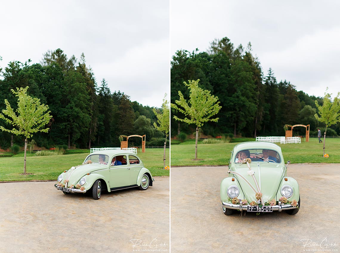 mint wedding VW Beatle car