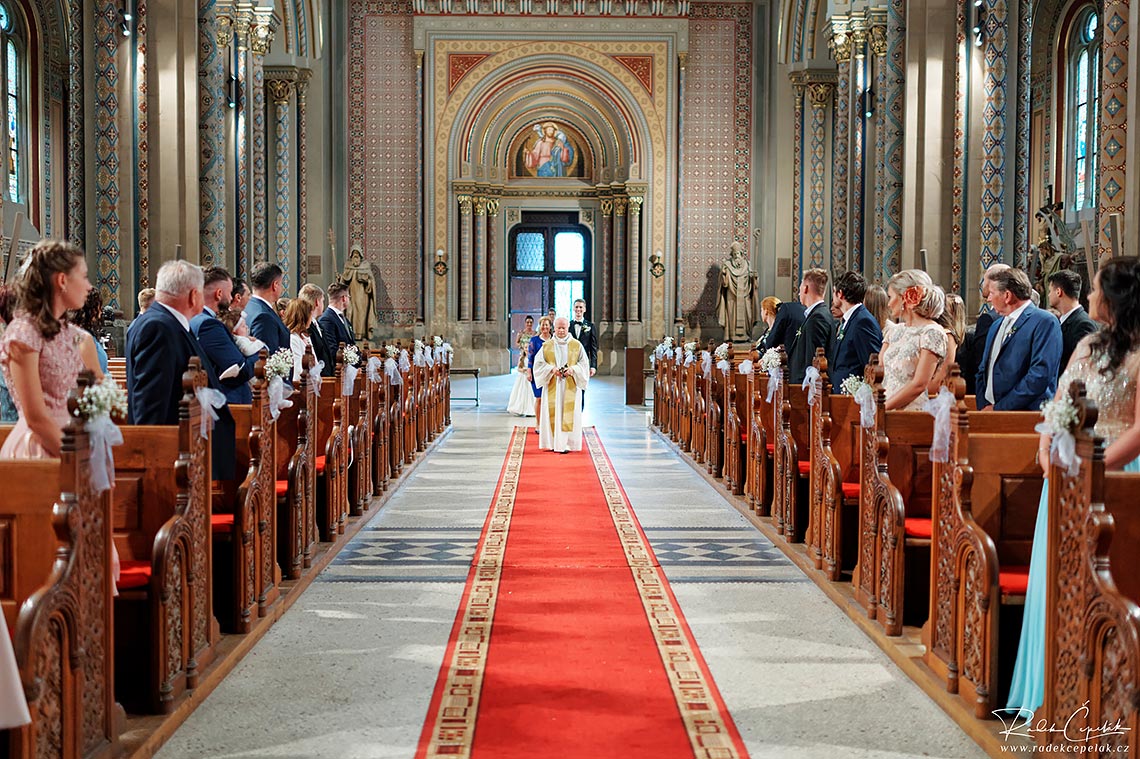 beggining of religious wedding ceremony in Prague church