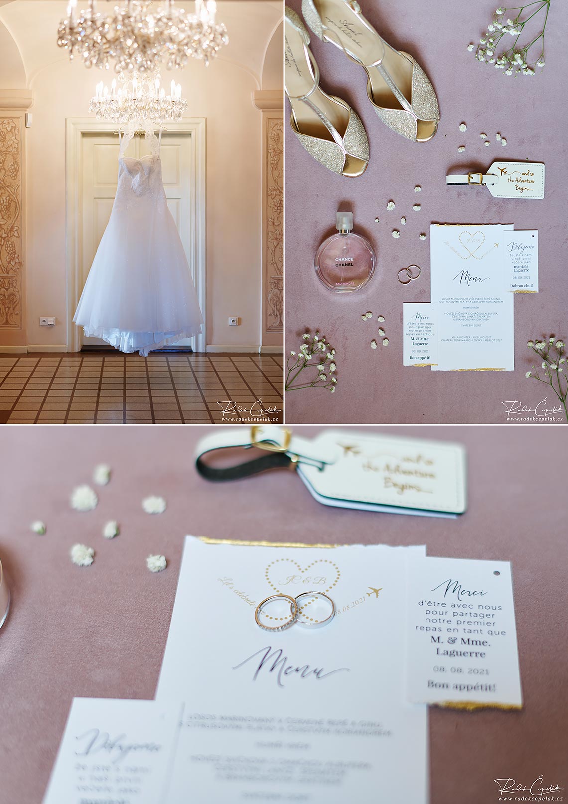 Bridal details flat lay