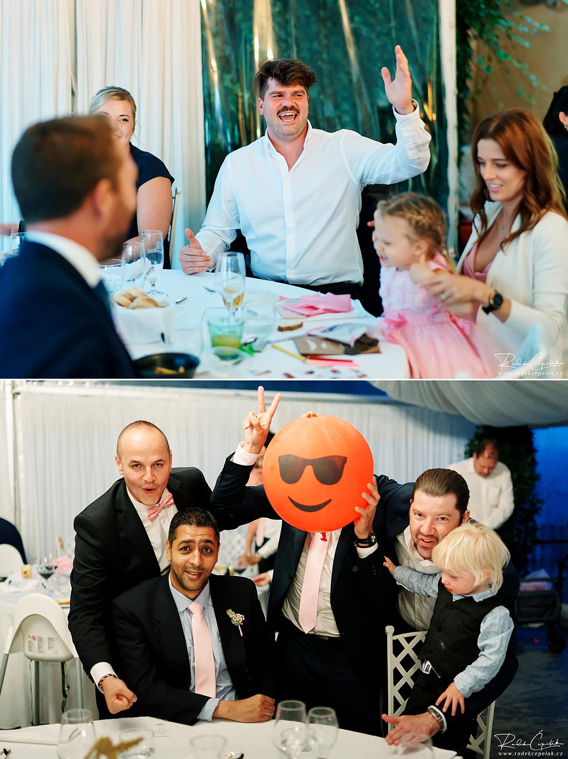 funny balloon photo at wedding