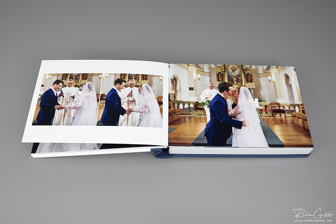 spread wedding album design with photos