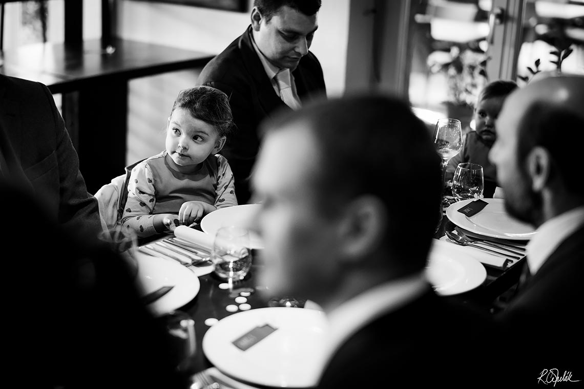 snapshot of child at wedding reception