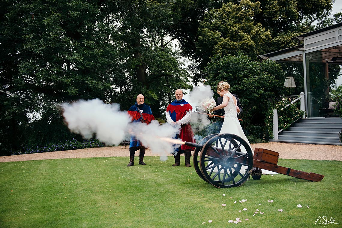 shot from artilery at wedding