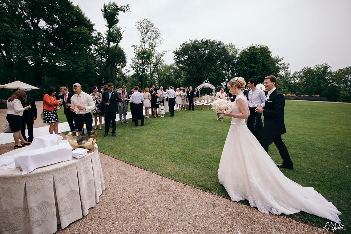 snapshot of bride and groom after wedding ceremony