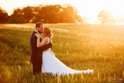 sunset wedding photography in the nature