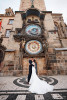 Prague wedding photography in front of astronomical clock
