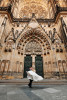 Wedding photography in Prague in fornt of St. Vitus cathedral