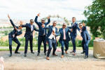 Groomsmen wedding photography after wedding ceremony in Villa Richter in Prague