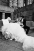 Black and white romantic wedding photo in Prague