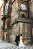 Prague wedding photography with Astronomical clock