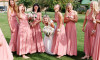 wedding photography of bride with bridesmaids smiling moment