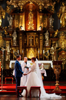 Wedding ceremony in church in Prague