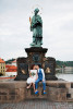 Bride and groom wedding photo at Charles bridge