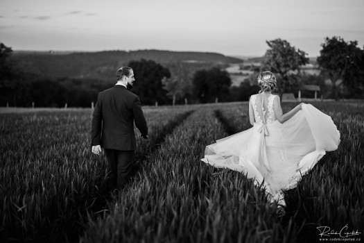 bride and groom in the nature
