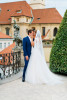 Bride and groom wedding photography in Vrtba garden in Prague