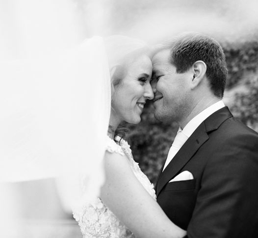 black and white wedding photography with veil